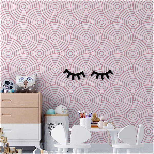 Papel de Parede Círculos Rosa