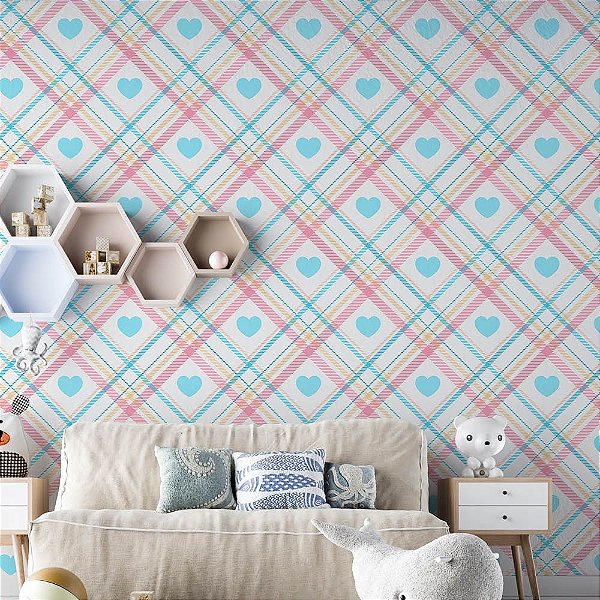 Papel de Parede Linhas e Coração