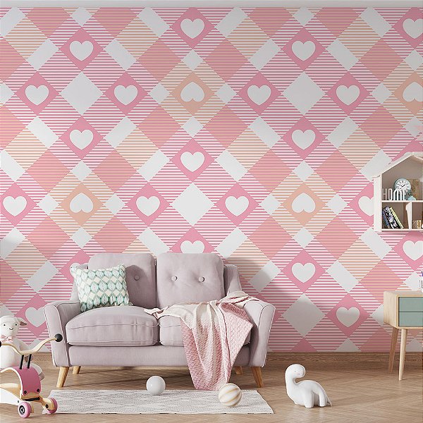Papel de Parede Linhas e Corações