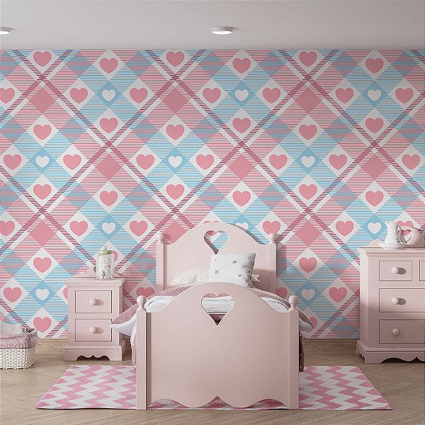 Papel de Parede Linhas e Corações 1