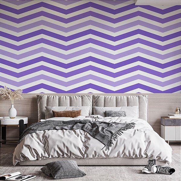 Papel de Parede Chevron Tons de Violeta