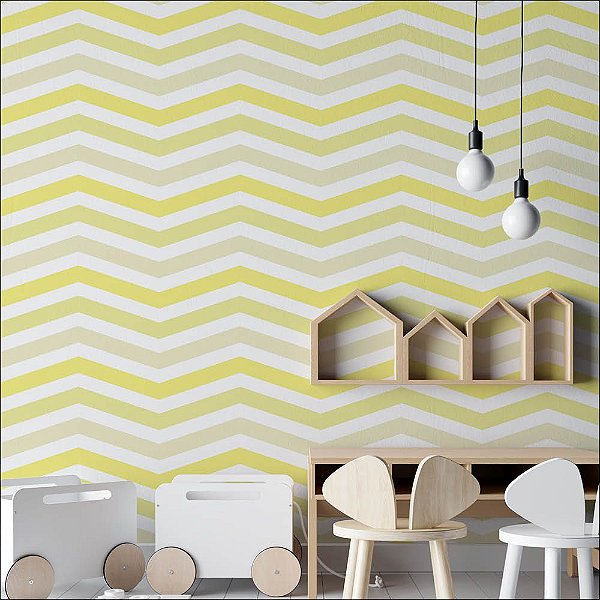 Papel de Parede Chevron Tons de amarelo