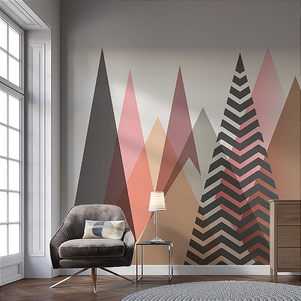 Papel de Parede Escandinavo Montanhas Pastel