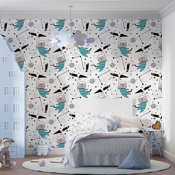 Papel de Parede Gatos Astronautas
