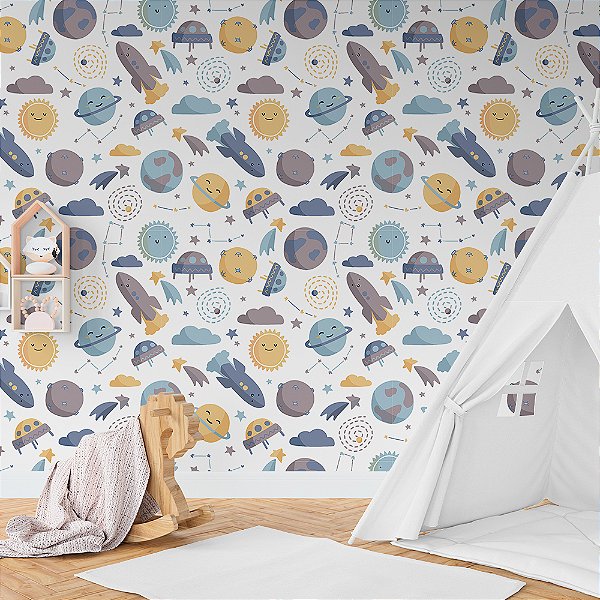 Papel de Parede Planetas e Foguetes