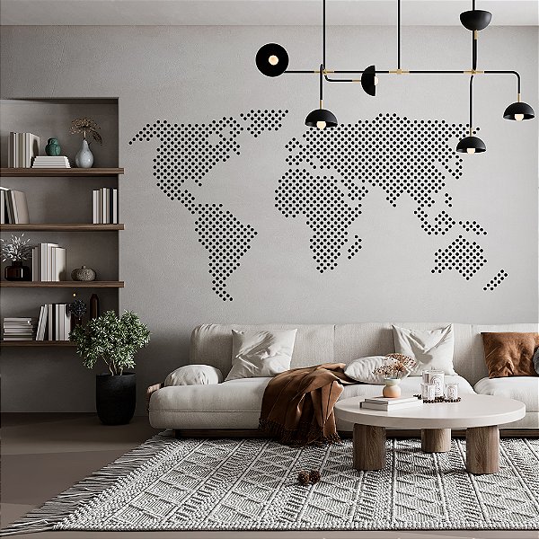 Papel de Parede Mapa mundi em Bolinhas