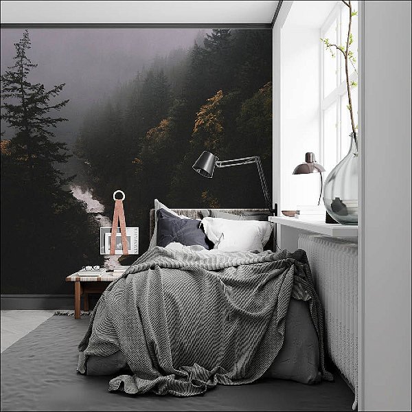 Papel de Parede Painel Fotográfico Floresta Neblinada