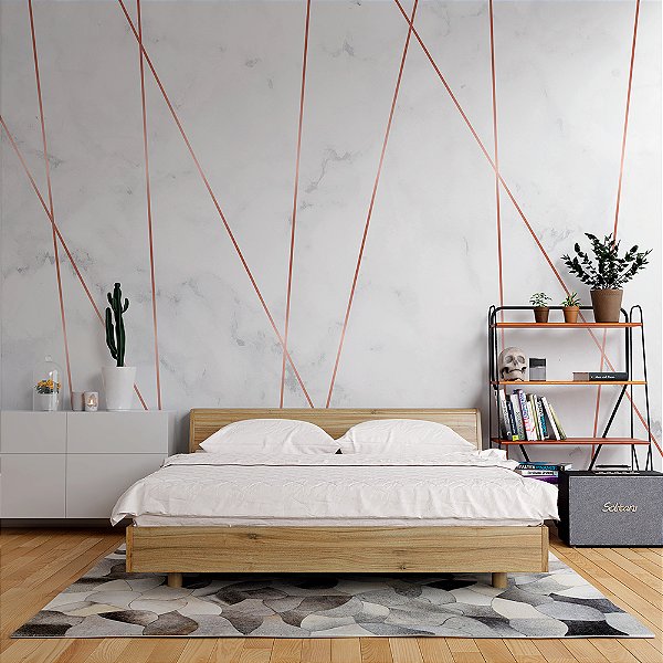 Papel de Parede Painel Fotográfico Zara Moderno Rose Gold