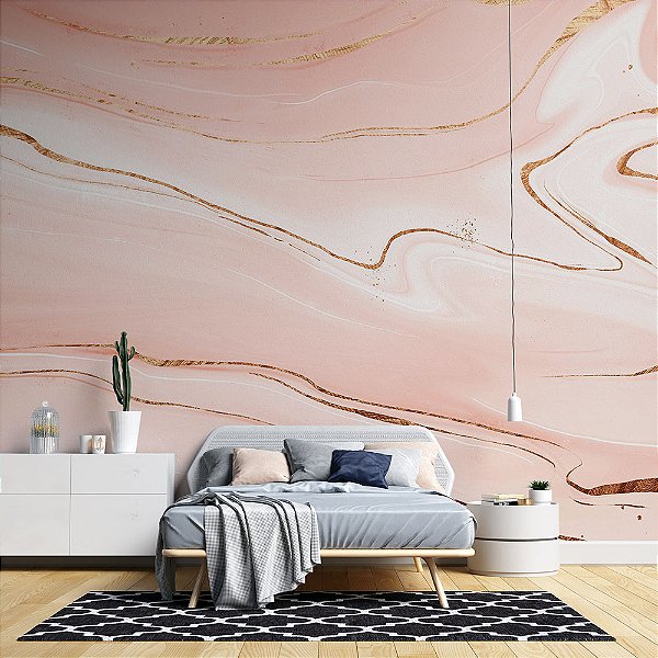 Papel de Parede Painel Fotográfico Mármore Rosa