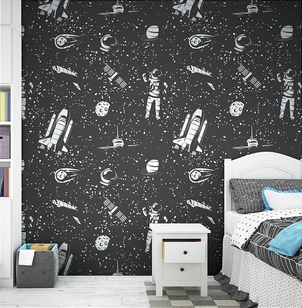 Papel de Parede Astronautas e Foguetes no Espaço