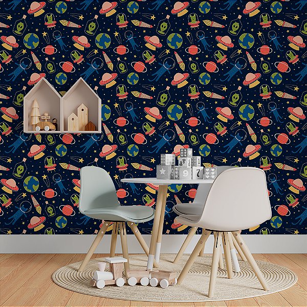 Papel de Parede Planetas, Aliens e Gatos