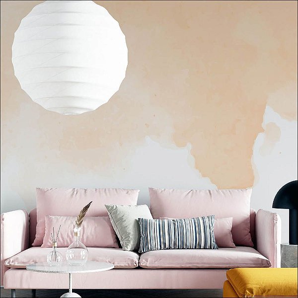 Papel de Parede Aquarelado Laranja
