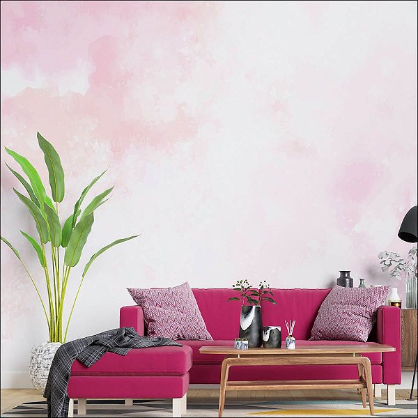 Papel de Parede Aquarela rosa