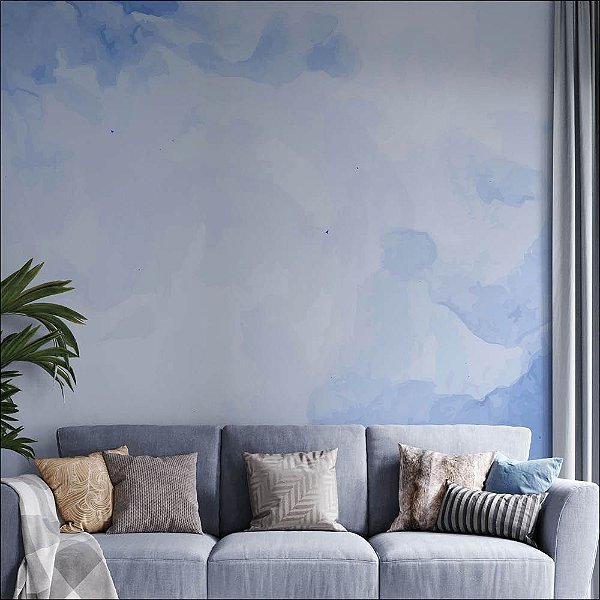 Papel de Parede Aquarela tons de azul