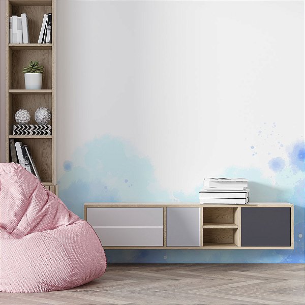 Papel de Parede Aquarela tons de azul