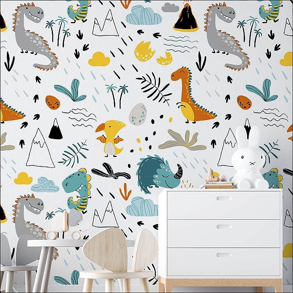 Papel de Parede Dinossauros Alegres