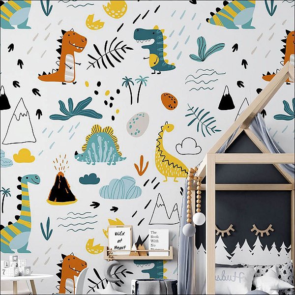 Papel de Parede Dinossauros Alegres