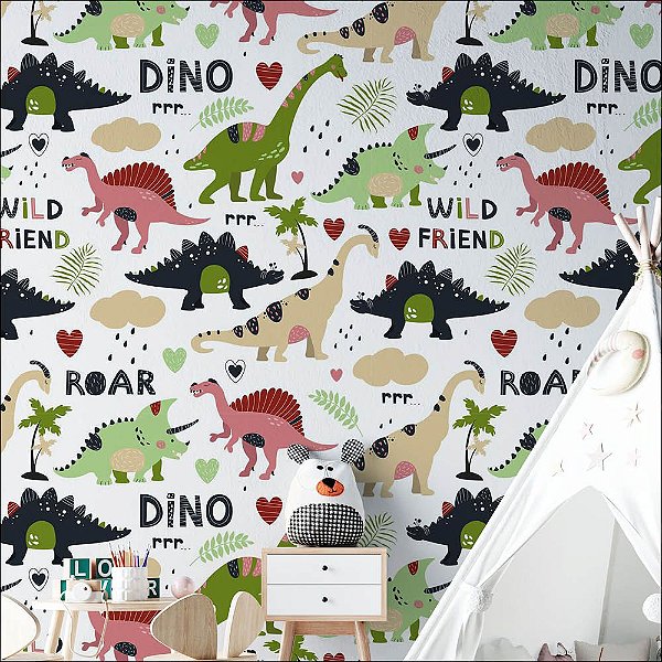 Papel de Parede Dinossauros Amigos Selvagens