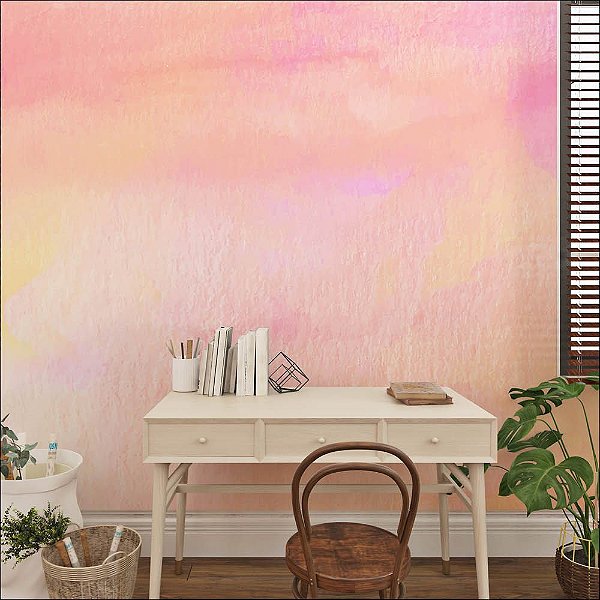 Papel de Parede Painel Fotográfico Aquarela Por do Sol