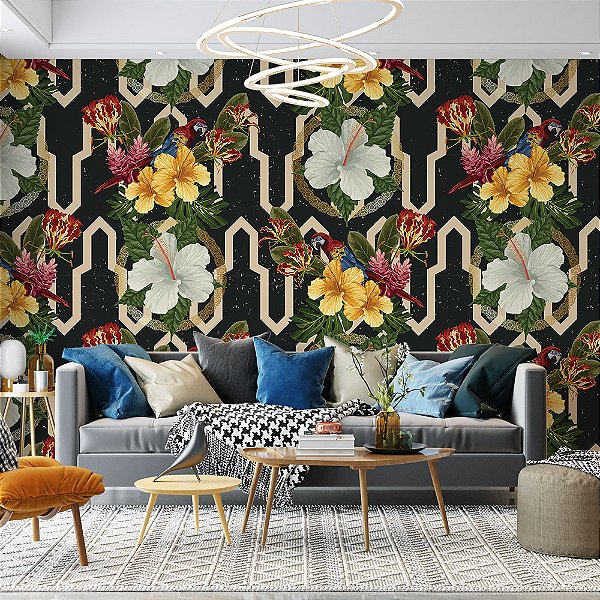 Papel de Parede Flores Coloridas