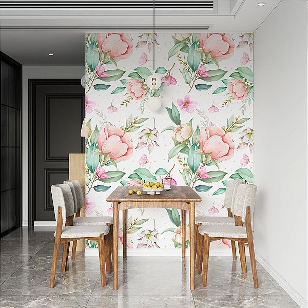 Papel de Parede Flores Rosas