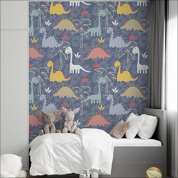Papel de Parede Dinossauros Coloridos