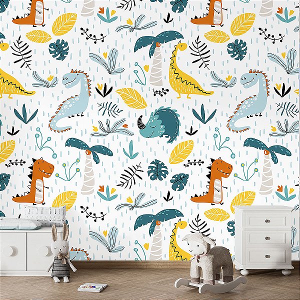 Papel de Parede Dinossauros na Floresta