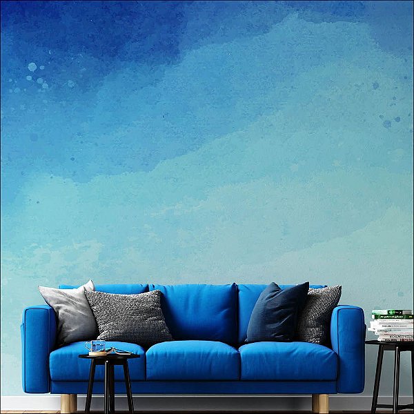Papel de Parede Aquarela Azul