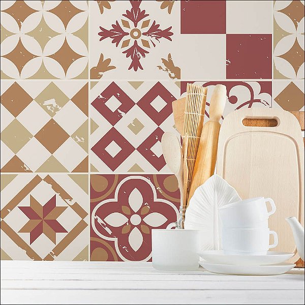 Papel de Parede Azulejo Claro