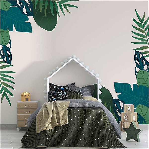 Papel de Parede Floral Verde