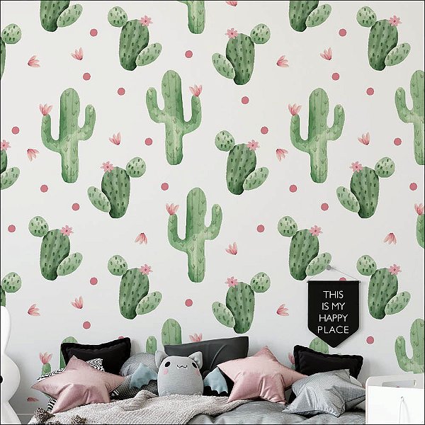 Papel de Parede  Cactus aquarela AL2
