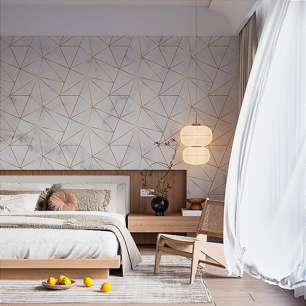 Papel de Parede Zara Ouro Mármore