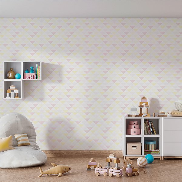Papel de Parede Triângulos em tons Pasteis