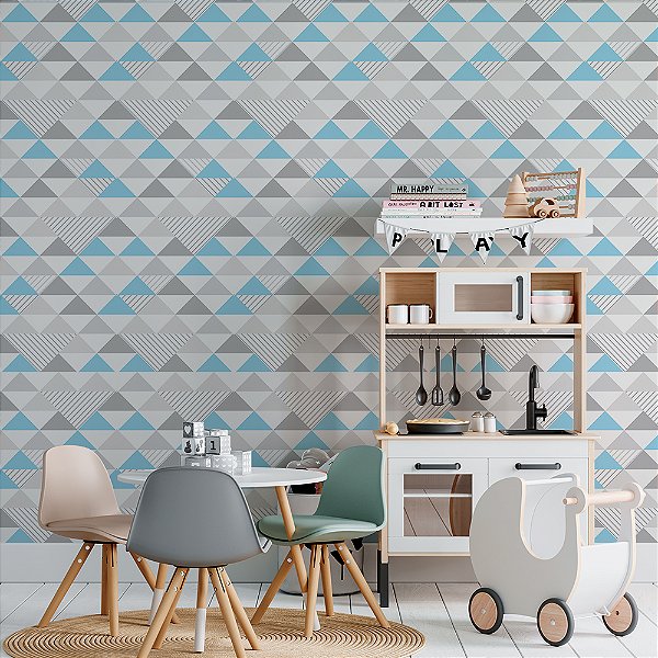 Papel de Parede Triângulos Azuis