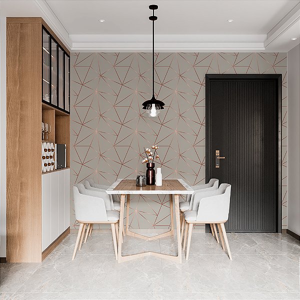 Papel de Parede Zara Rose Gold fundo Fendi