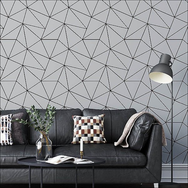 Papel de Parede Zara Preto fundo Cinza