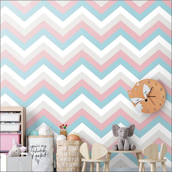 Papel de Parede Chevron tons Pasteis