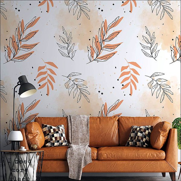 Papel de Parede Floral Bege