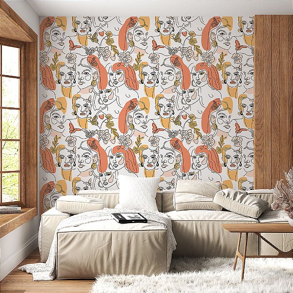 Papel de Parede Rostos Diversos