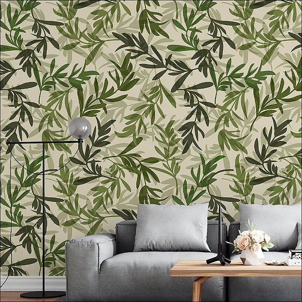 Papel de Parede Folhas Verdes