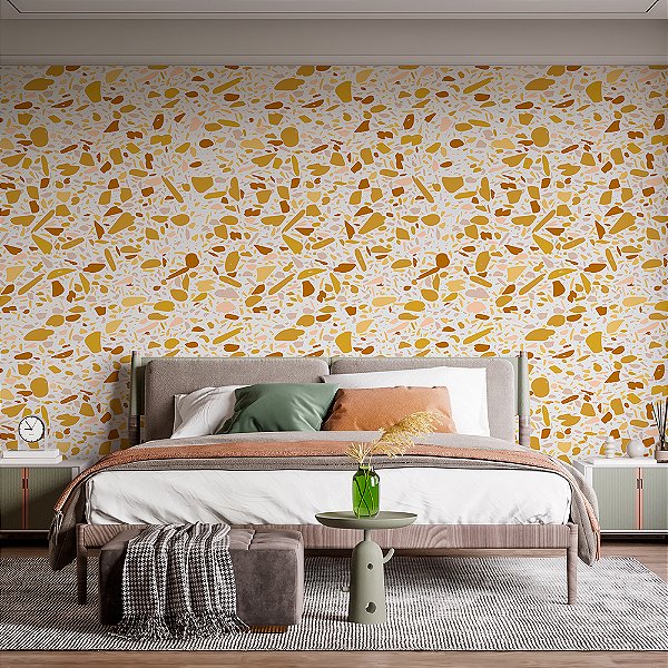 Papel de Parede Granelite Amarelo