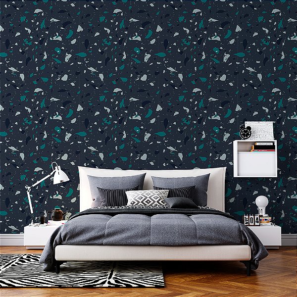 Papel de Parede Granelite Tons de Azul