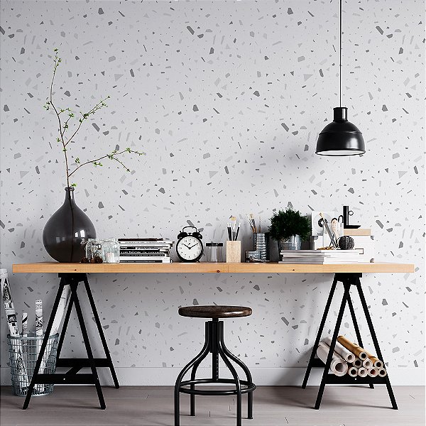 Papel de Parede Granelite Tons de Cinza
