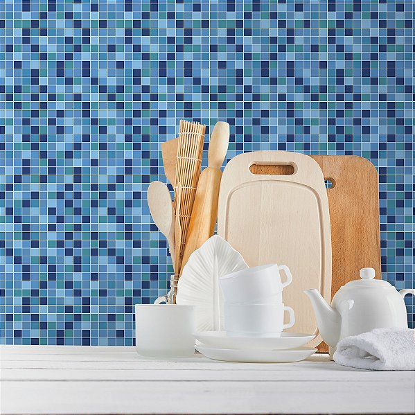 Papel de Parede Pastilha Azul