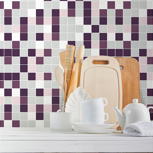 Papel de Parede Pastilha Tons de Roxo