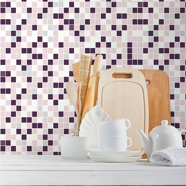 Papel de Parede Pastilha Tons de Rosa
