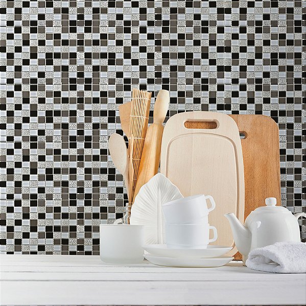 Papel de Parede Pastilhas Tons de Marrom