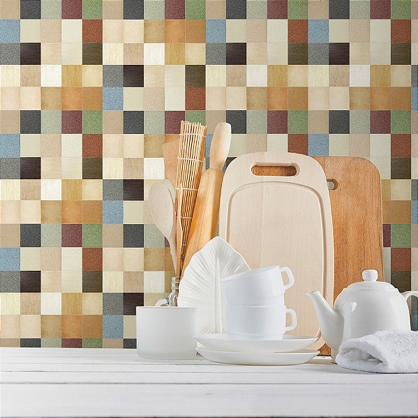 Papel de Parede Pastilhas Coloridas