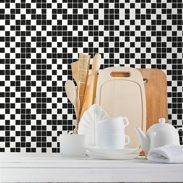Papel de Parede Pastilhas Tons de Preto