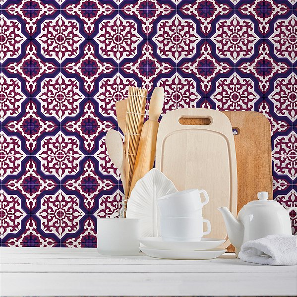 Papel de Parede Azulejos Coloridos